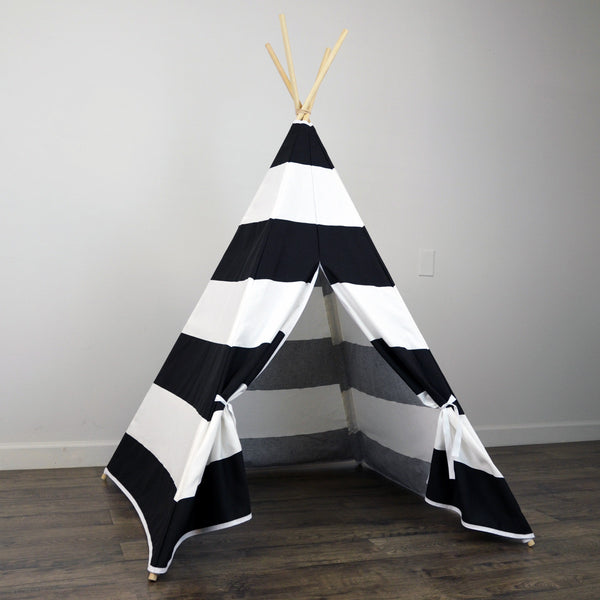 Kid s Teepee Tent in Black and White Large Stripe