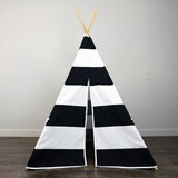 Kid's Teepee Tent in Black and White Large Stripe